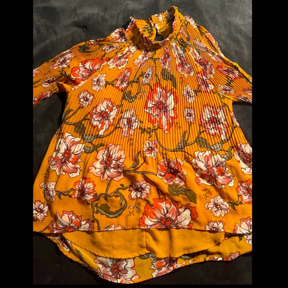 Mustard/ Floral Blouse